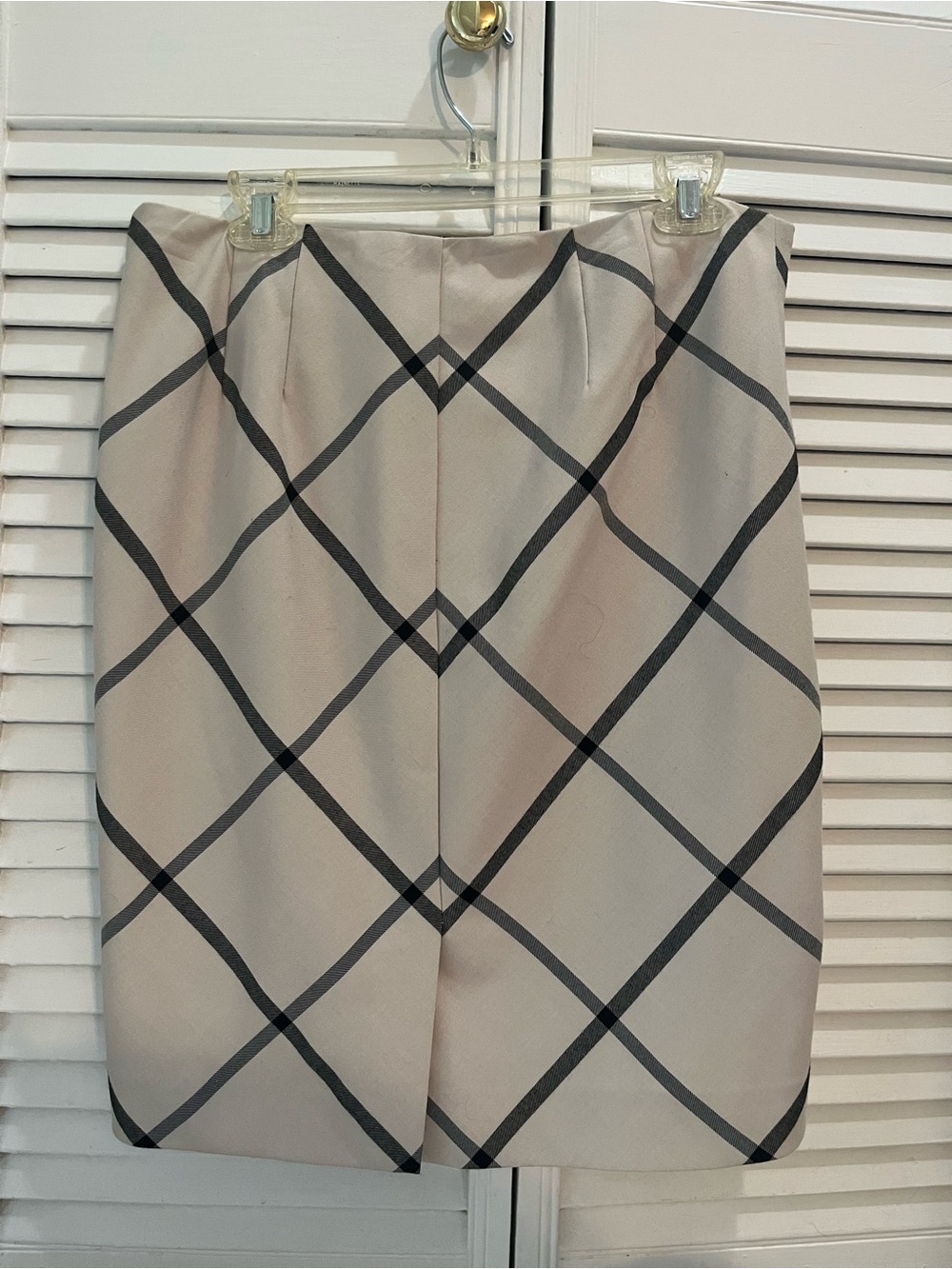 The Limited Beige Pencil Skirt with Black Windowpane Plaid - Picture 3 of 6